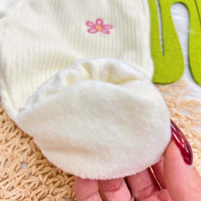 Conj. Jaqueta e Calça em Soft Canelado com Flor Bordada - Off White